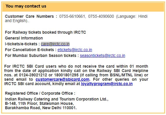 IRCTC Customer Support